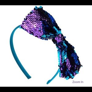 Reversible Mermaid Sequin Bow - Teal